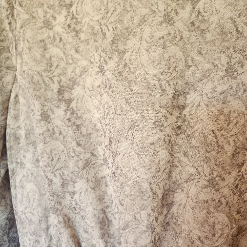 GILLI Long Sleeve Patterned Faux Tie Waist Dress V-Neck Lightweight Size L - Picture 10 of 12